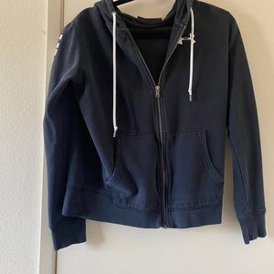 Black under armor zip up hoodie. Size m